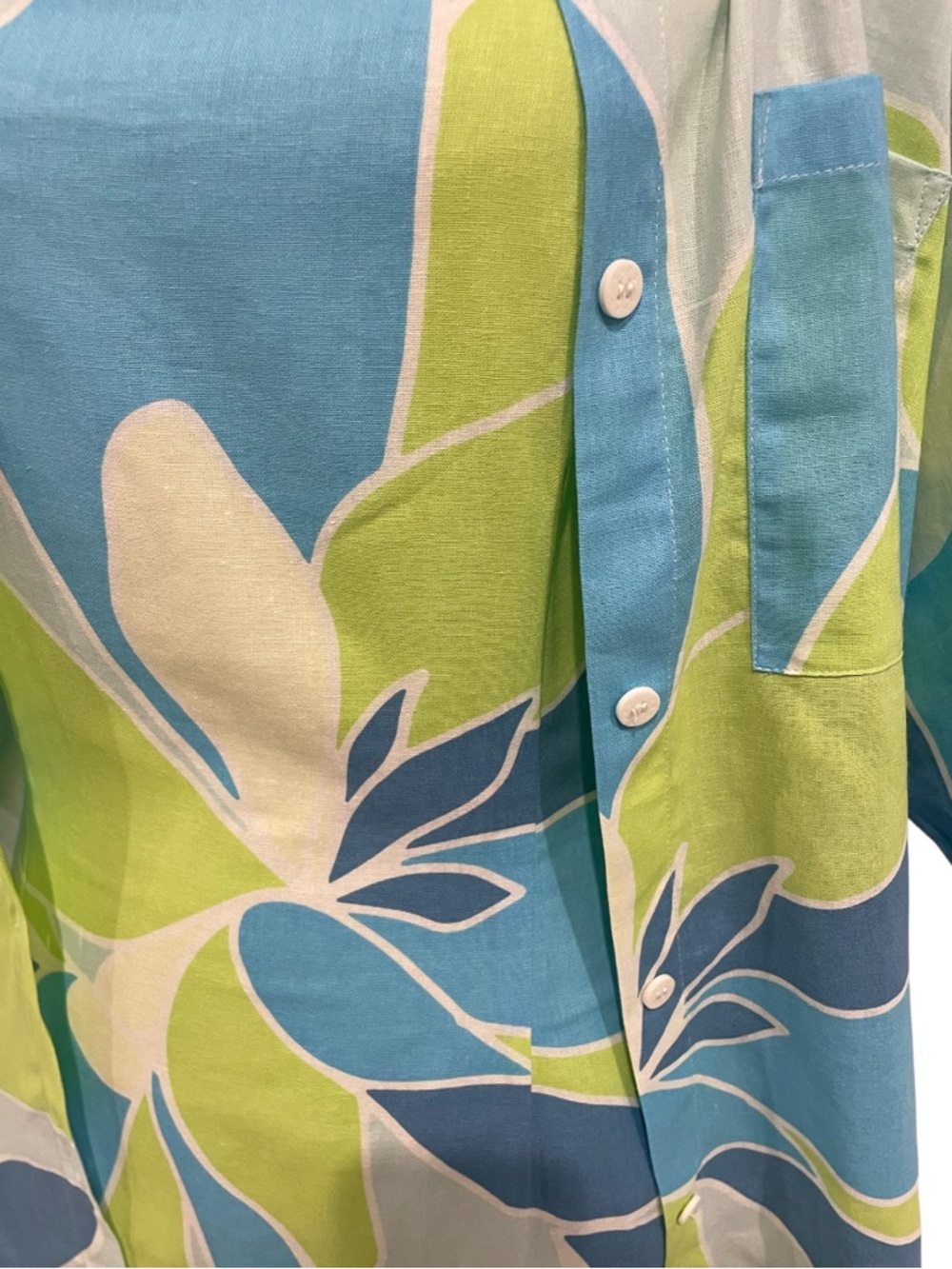 SABO NWT Tropical Mini Dress & Matching Shirt Set Blue Green Size M (Runs Small) - Picture 8 of 16